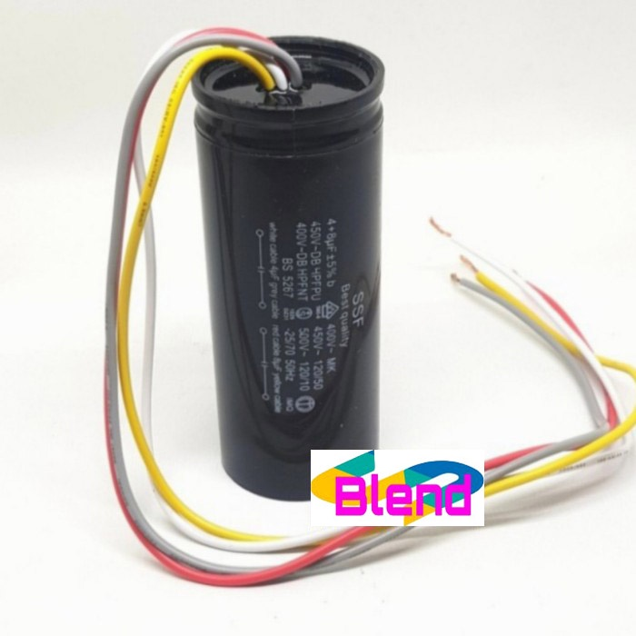 Kapasitor Mesin Cuci 4+8 uf/Capasitor/Capacitor Double 4+8 Mikro - D0120