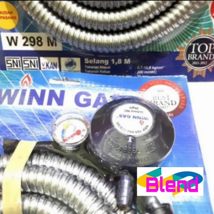 Winn Gas PAKET Bodi Besar Regulator+Selang 1,8 Flexible Pengaman Amper - A0185