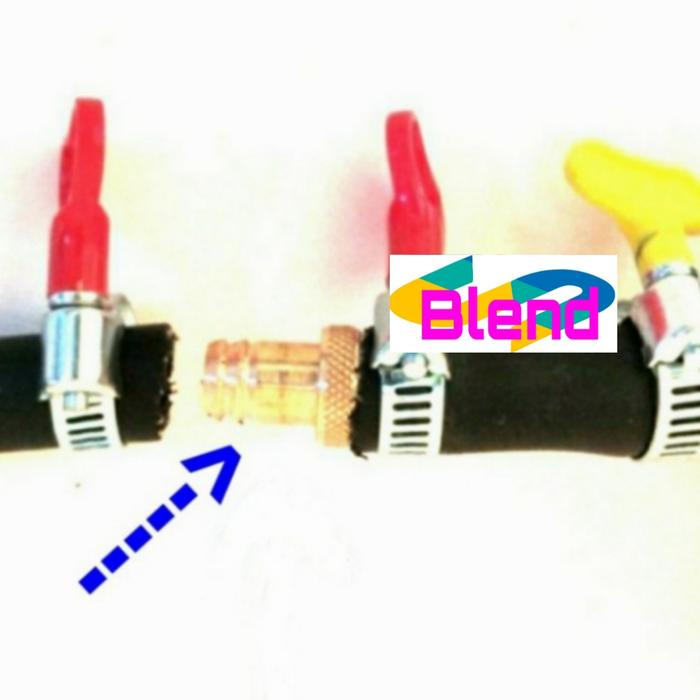 Noksel Dobel Kuningan/Pentil Sambung/Otomatis Selang Kompor Gas Double - A0233