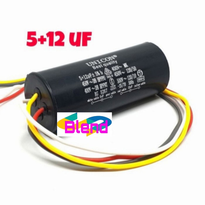 Kapasitor Mesin Cuci 5+12 uf/Capasitor/Capacitor Double 5+12 Mikro - D0124