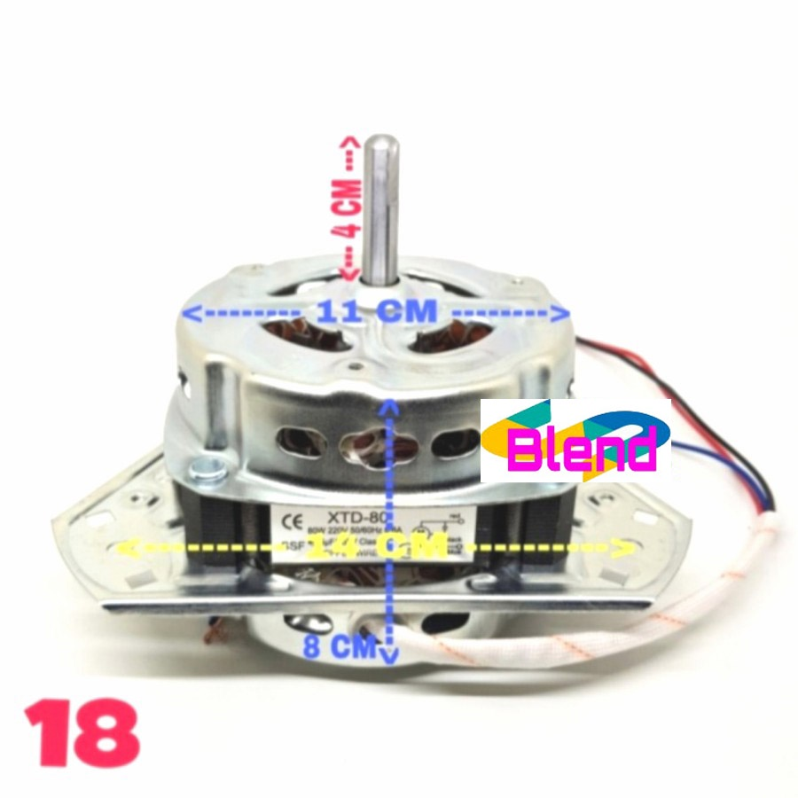 Dinamo No.18 Spin TEMBAGA 80 W Umum Kaki 3 Mesin Cuci/Motor Pengering - D0070