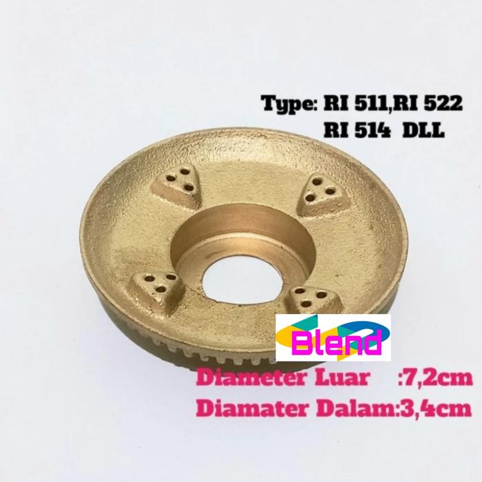 Burner Model Rinnai Kecil SUPER/Kiri Kompor Gas 522 C/E Tungku Api Kuningan - A0003