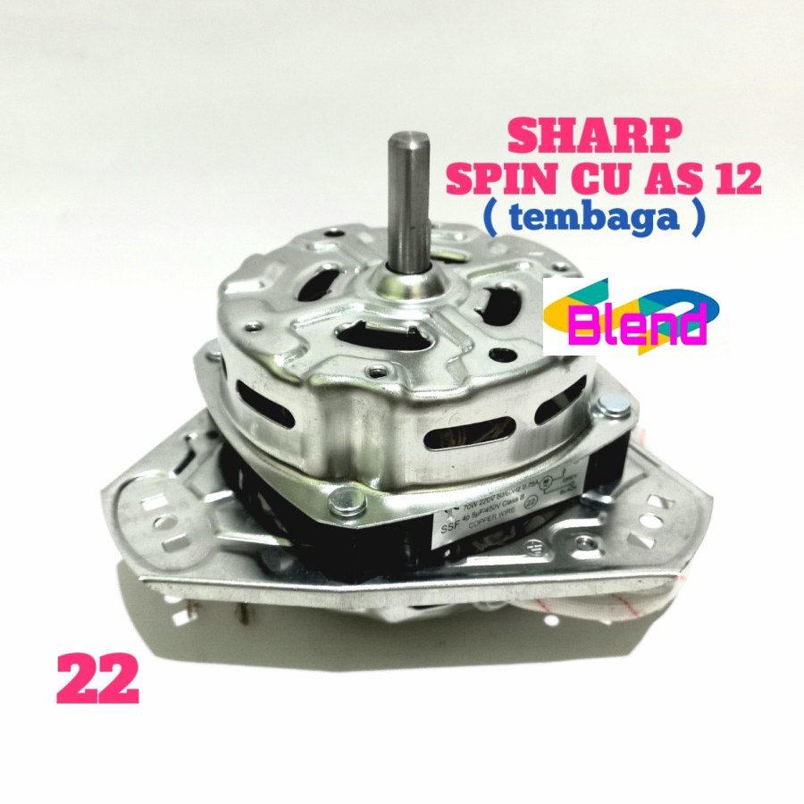 Dinamo Spin No.22 AS 12mm Model SHARP TEMBAGA Mesin Cuci Pengering - D0203