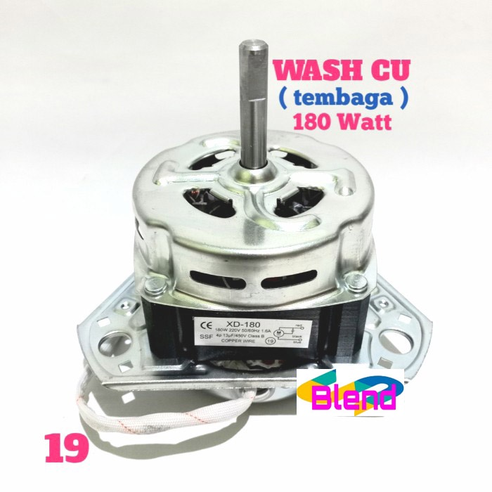 Dinamo No.19 Wash 180 Watt TEMBAGA Umum Mesin cuci/Motor Pencuci - D0071
