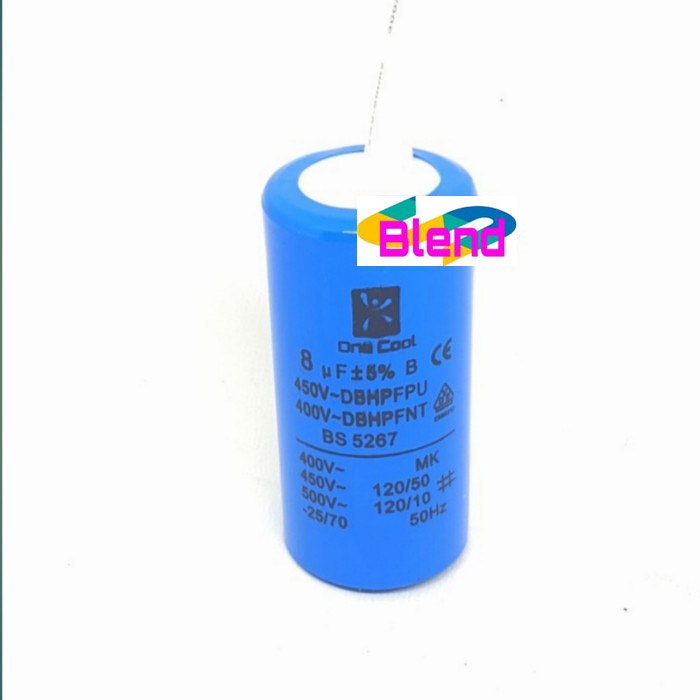 Kapasitor Mesin Cuci 8 uf Bulat Single/Capacitor Pompa Air 8 Mikro - D0113