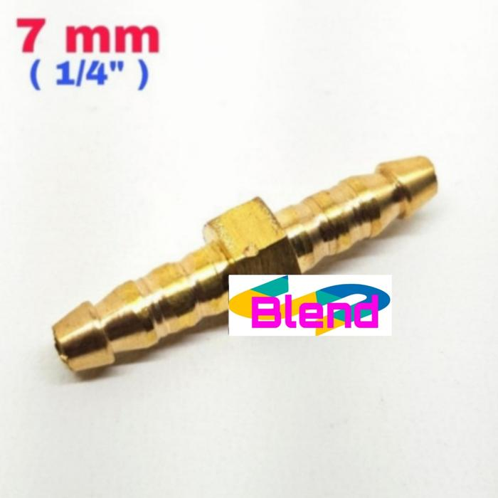 7 mm Cabang Lurus 1/4 inch KUNINGAN Sambungan 2 Selang Gas/Kompresor - A0160