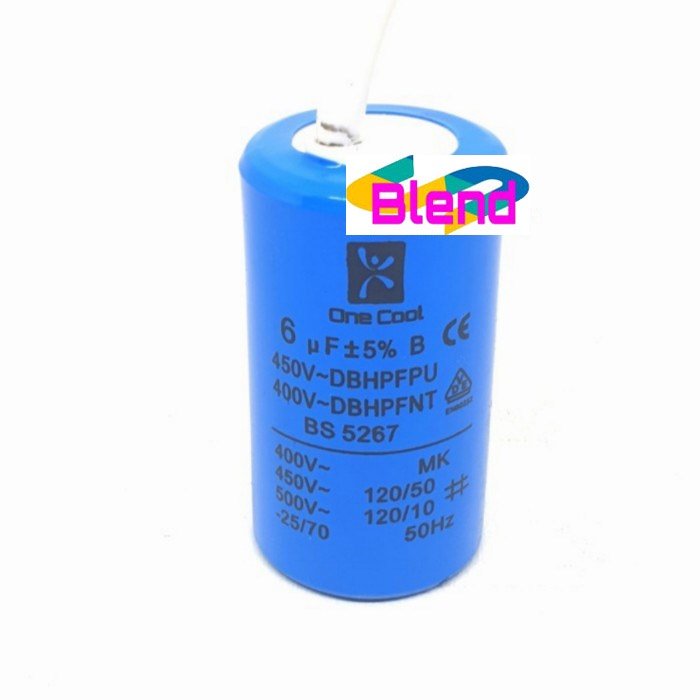 Kapasitor Mesin Cuci 6 uf Bulat Single/Capacitor Pompa Air 6 Mikro - D0112