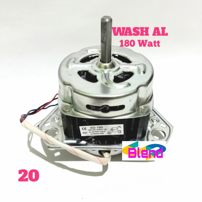 Dinamo Wash No.20 180 Watt AL Umum Mesin Cuci/Motor Pencuci AS 12 mm - D0201
