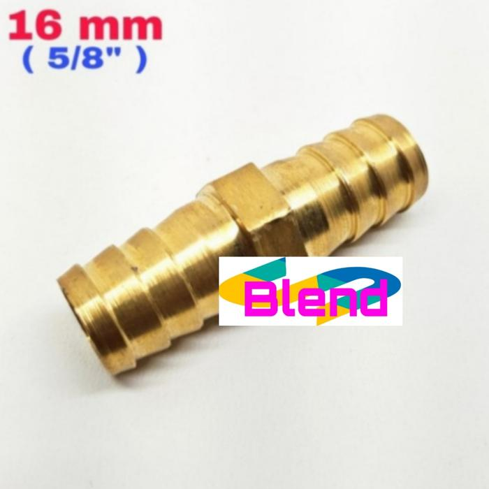 16 mm Cabang Lurus 5/8 inch KUNINGAN Sambungan 2 Selang Gas/Air - A0163