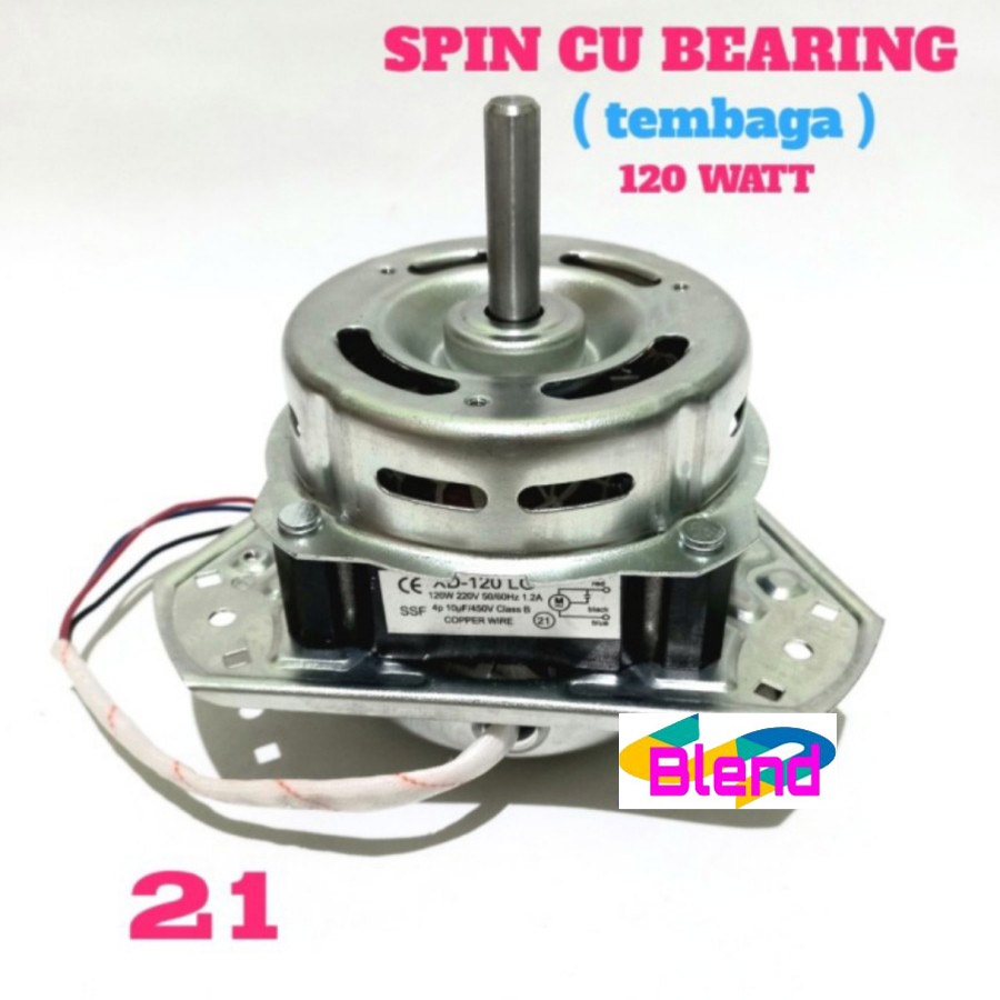 Dinamo Spin No.21 Tembaga 120 Watt Bearing Model LG Kaki 3 Mesin Cuci - D0202